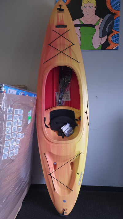 Lifetime Charger 10 Ft. Sit-In Kayak (Paddle Included), 91037!

-Brand new, may have very light scratchs from shipping on bottom. (Bavk End Bungee is Missing a Hook, Photos shown)