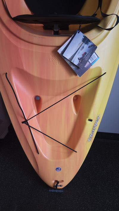 Lifetime Charger 10 Ft. Sit-In Kayak (Paddle Included), 91037!

-Brand new, may have very light scratchs from shipping on bottom. (Bavk End Bungee is Missing a Hook, Photos shown)