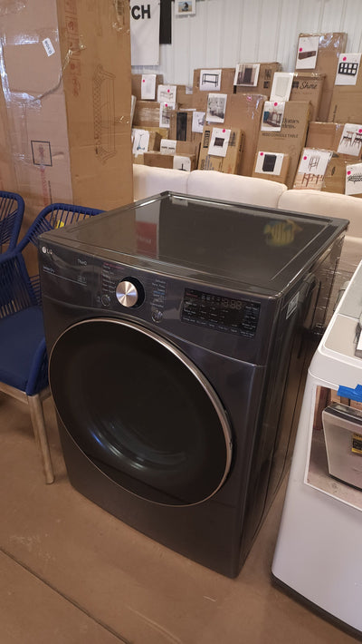 LG  TrueSteam Smart Wi-Fi Enabled 7.4-cu ft Reversible Side Swing Door Stackable Steam Cycle Gas Dryer (Black) ENERGY STAR!  - (USED - TESTED & WORKS GREAT!) - GAS DRYER!