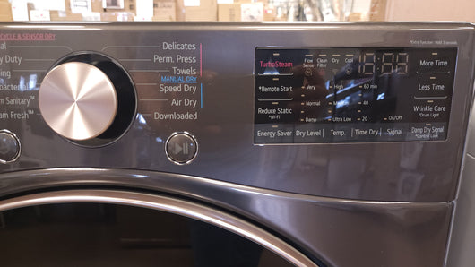 LG  TrueSteam Smart Wi-Fi Enabled 7.4-cu ft Reversible Side Swing Door Stackable Steam Cycle Gas Dryer (Black) ENERGY STAR!  - (USED - TESTED & WORKS GREAT!) - GAS DRYER!