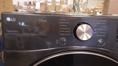 LG  TrueSteam Smart Wi-Fi Enabled 7.4-cu ft Reversible Side Swing Door Stackable Steam Cycle Gas Dryer (Black) ENERGY STAR!  - (USED - TESTED & WORKS GREAT!) - GAS DRYER!