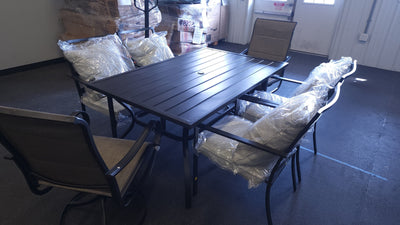 MF Studio's - Phi Villa 7Pc Outdoor Dining Set! 

-Dining set is Brand new & Assembled