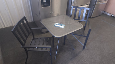 Metal Framed Outdoor Bistro Set! 

-Brand new and assembled 