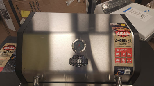 Expert Grill 4 Burner Propane Gas Grill!

-Brand new and assembled (Does have two very small indents on the front near the knobs - Photos shown)