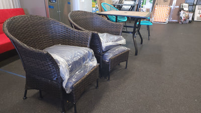 Mainstays Arlington Glen 4 Piece Wicker Leisure Set, Blue!

-Brand new and assembled 