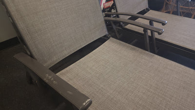 Heavy Duty Adjustable Outdoor Chaise Lounge Set of 2! (USED)

-Used but work perfectly, do have some scratch's/indents, photos shown
