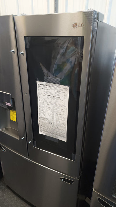 LG 27.5 cu. ft. Wi-Fi Enabled InstaView Refrigerator with Door-In-Door!

-Brand new, handles and shelves wrapped in factory plastic
