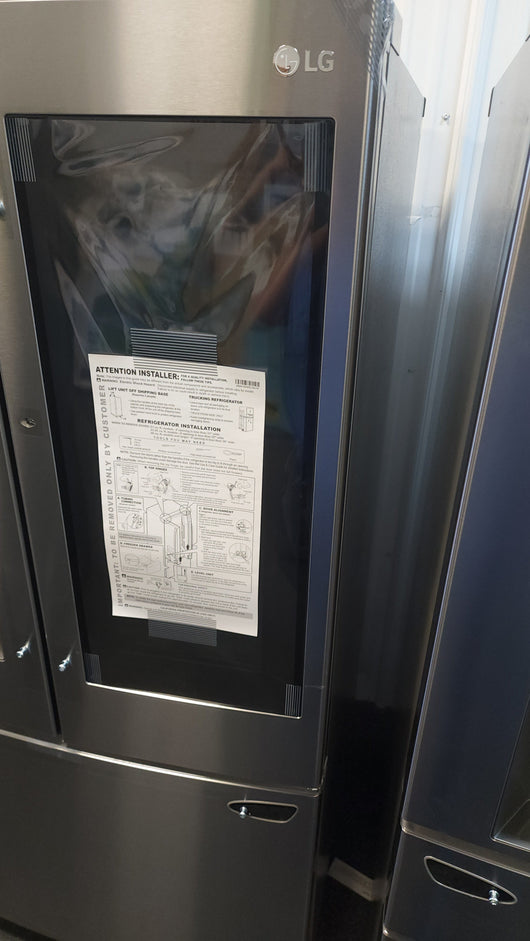 LG 27.5 cu. ft. Wi-Fi Enabled InstaView Refrigerator with Door-In-Door!

-Brand new, handles and shelves wrapped in factory plastic