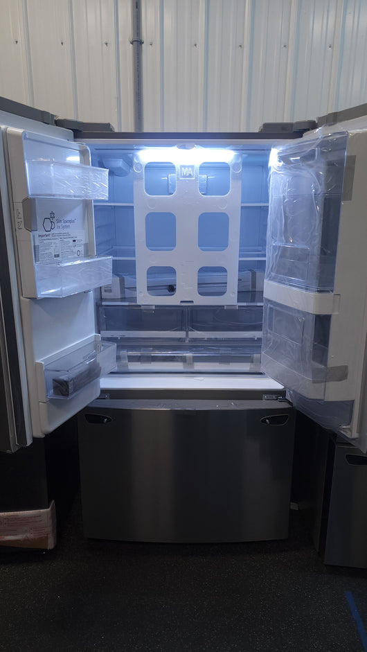 LG 27.5 cu. ft. Wi-Fi Enabled InstaView Refrigerator with Door-In-Door!

-Brand new, handles and shelves wrapped in factory plastic