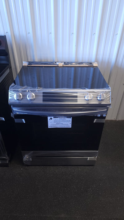 Samsung 6.3 cu. ft. Front Control Slide-in Electric Range with Air Fry!

-Brand new still has factory plastic 