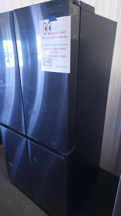 Samsung 23 cu. ft. Smart Counter Depth 4-Door Flex Refrigerator with AutoFill Water Pitcher and Dual Ice Maker, Black Stainless! (SEE DESCRIPTION & PHOTOS)

-Brand new, still have factory plastics