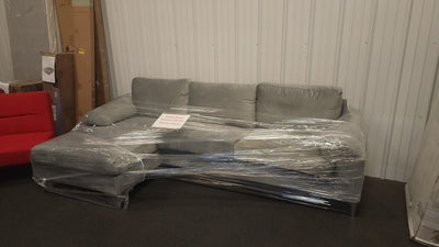Grey Fabric Sectional Sofa! 

-Brand new assembled out of the box, but does have  a few dirt spots that happened during assembly, photos shown - Couch is new & clean