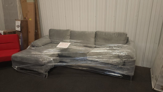 Grey Fabric Sectional Sofa! 

-Brand new assembled out of the box, but does have  a few dirt spots that happened during assembly, photos shown - Couch is new & clean