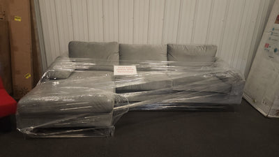 Grey Fabric Sectional Sofa! 

-Brand new assembled out of the box, but does have  a few dirt spots that happened during assembly, photos shown - Couch is new & clean