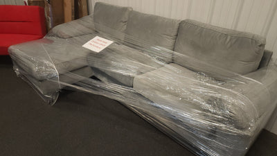 Grey Fabric Sectional Sofa! 

-Brand new assembled out of the box, but does have  a few dirt spots that happened during assembly, photos shown - Couch is new & clean