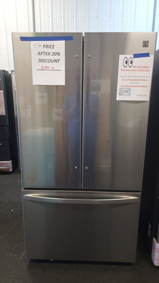 Kenmore 26.1 cu. ft. French Door Refrigerator with Ice Maker!

-Brand new - Scratch & Dent Fridge! - (Only scratch/dented on this fridge is on the bottom of the left side, photos shown!)