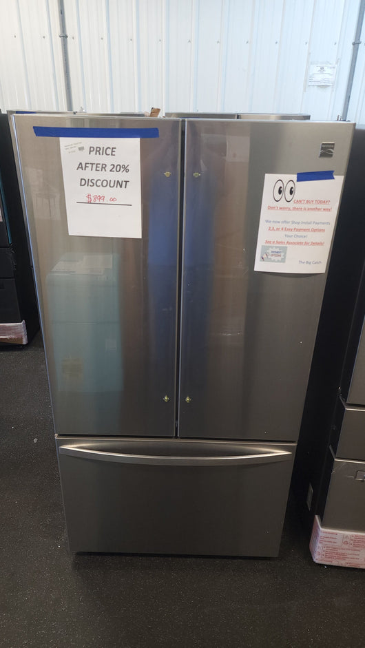 Kenmore 26.1 cu. ft. French Door Refrigerator with Ice Maker!

-Brand new - Scratch & Dent Fridge! - (Only scratch/dented on this fridge is on the bottom of the left side, photos shown!)