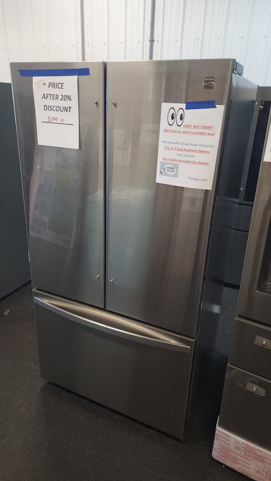 Kenmore 26.1 cu. ft. French Door Refrigerator with Ice Maker!

-Brand new - Scratch & Dent Fridge! - (Only scratch/dented on this fridge is on the bottom of the left side, photos shown!)