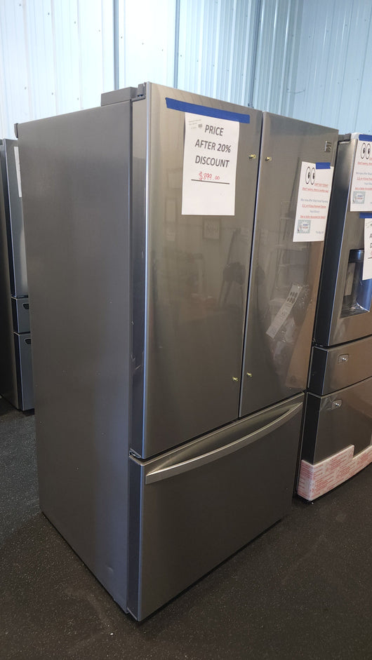 Kenmore 26.1 cu. ft. French Door Refrigerator with Ice Maker!

-Brand new - Scratch & Dent Fridge! - (Only scratch/dented on this fridge is on the bottom of the left side, photos shown!)
