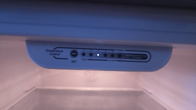 GE 18.3 cu. ft. Top-Freezer Refrigerator! (LIGHTLY USED)

-Lightly Used, very clean and works great (Does also gave a dent on the front face Door, photos shown)