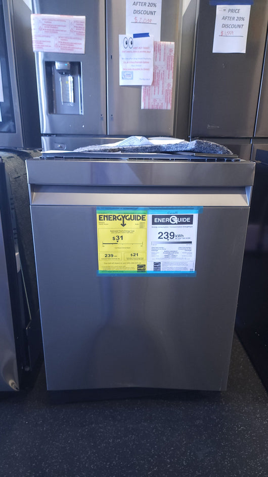 Samsung Whisper Quiet 39 dB Dishwasher with Linear Wash Technology (Brand New Right out Of The Box - But Is lightly dented on the front from shipping, photos shown!)