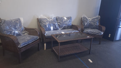 Mainstays Tuscany Ridge 4 Piece Conversation Set, Blue**New and assembled**