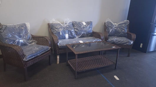 Mainstays Tuscany Ridge 4 Piece Conversation Set, Blue**New and assembled**