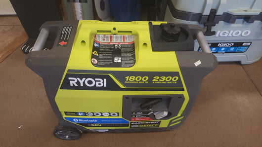 RYOBI 2,300-Watt Recoil Start Bluetooth Super Quiet Gasoline Powered Digital Inverter Generator with CO Shutdown Sensor!! (USED - VERY CLEAN!)