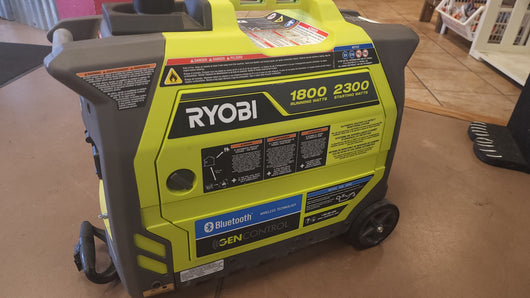 RYOBI 2,300-Watt Recoil Start Bluetooth Super Quiet Gasoline Powered Digital Inverter Generator with CO Shutdown Sensor!! (USED - VERY CLEAN!)