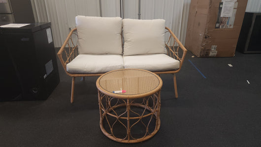 Crosley Juniper 2 Pieces Outdoor Wicker Conversation Set- Loveseat & Coffee Table- NEW AND ASSEMBLED!!!