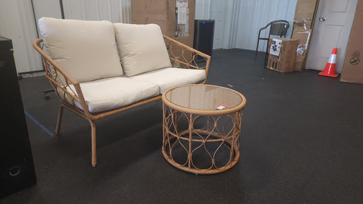 Crosley Juniper 2 Pieces Outdoor Wicker Conversation Set- Loveseat & Coffee Table- NEW AND ASSEMBLED!!!