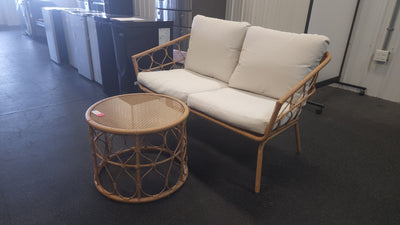 Crosley Juniper 2 Pieces Outdoor Wicker Conversation Set- Loveseat & Coffee Table- NEW AND ASSEMBLED!!!