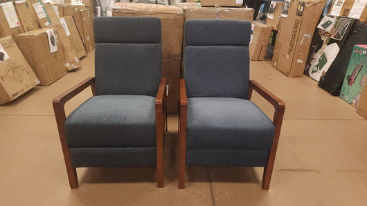 Set of Two, Wood Frame Push Back Recliners! (NEW)

-Brand new and assembled right out of the box
