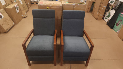 Set of Two, Wood Frame Push Back Recliners! (NEW)

-Brand new and assembled right out of the box