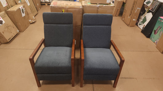 Set of Two, Wood Frame Push Back Recliners! (NEW)

-Brand new and assembled right out of the box