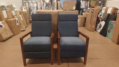 Set of Two, Wood Frame Push Back Recliners! (NEW)

-Brand new and assembled right out of the box