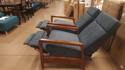 Set of Two, Wood Frame Push Back Recliners! (NEW)

-Brand new and assembled right out of the box