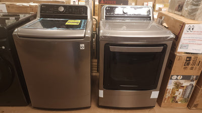 LG 5.0 cu. ft. Top Load Washer with TurboWash3D and 7.3 cu. ft. Electric Dryer with SmartDiagnosis!

-Brand new never used (Dryer does have two small dents on the bottom front corner of both sides, photos shown)
