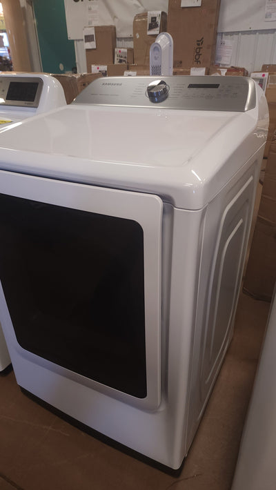 Samsung 5.1 cu. ft. Smart Top Load Washer with AcitveWave Agitator and 7.4 cu. ft. Smart ELECTRIC Dryer with Steam Sanitize+!

-Set is Brand New (Washer was Lightly Dented on The Front Side From Shipping) - (Photos Shown)