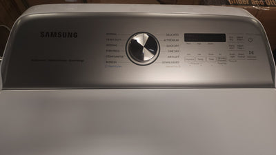 Samsung 5.1 cu. ft. Smart Top Load Washer with AcitveWave Agitator and 7.4 cu. ft. Smart ELECTRIC Dryer with Steam Sanitize+!

-Set is Brand New (Washer was Lightly Dented on The Front Side From Shipping) - (Photos Shown)