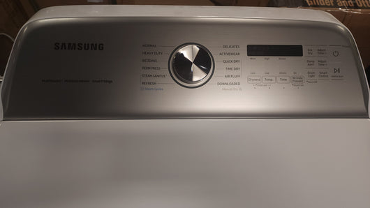 Samsung 5.1 cu. ft. Smart Top Load Washer with AcitveWave Agitator and 7.4 cu. ft. Smart ELECTRIC Dryer with Steam Sanitize+!

-Set is Brand New (Washer was Lightly Dented on The Front Side From Shipping) - (Photos Shown)