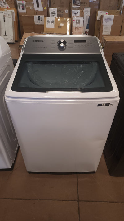 Samsung 5.1 cu. ft. Smart Top Load Washer with AcitveWave Agitator and 7.4 cu. ft. Smart ELECTRIC Dryer with Steam Sanitize+!

-Set is Brand New (Washer was Lightly Dented on The Front Side From Shipping) - (Photos Shown)