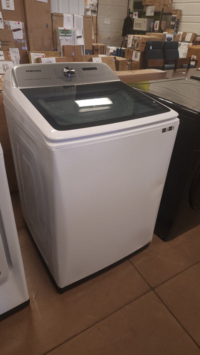 Samsung 5.1 cu. ft. Smart Top Load Washer with AcitveWave Agitator and 7.4 cu. ft. Smart ELECTRIC Dryer with Steam Sanitize+!

-Set is Brand New (Washer was Lightly Dented on The Front Side From Shipping) - (Photos Shown)