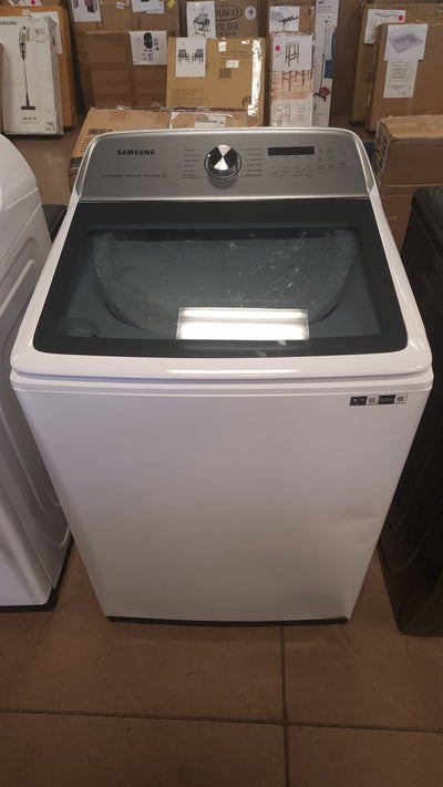 Samsung 5.1 cu. ft. Smart Top Load Washer with AcitveWave Agitator and 7.4 cu. ft. Smart ELECTRIC Dryer with Steam Sanitize+!

-Set is Brand New (Washer was Lightly Dented on The Front Side From Shipping) - (Photos Shown)