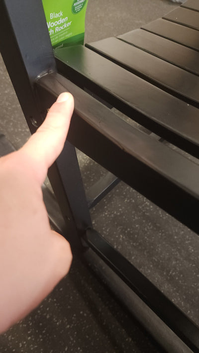 Mainstays Outdoor Wood Porch Rocking Chair, Black, Set of 2!

-Brand new and assembled -(One Chair Does Have a Small Crack on The Side of the butt, photos shown)