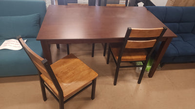 Better Homes & Gardens Bankston Dining Table, Mocha & Austen Dining Chairs Set of 4- Vintage Oak!

-Brand new and assembled 5Pc Set!