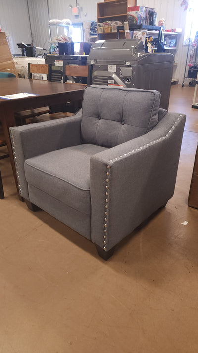 Grey Fabric Beveled Accent Armchair! 

-Brand new and assembled