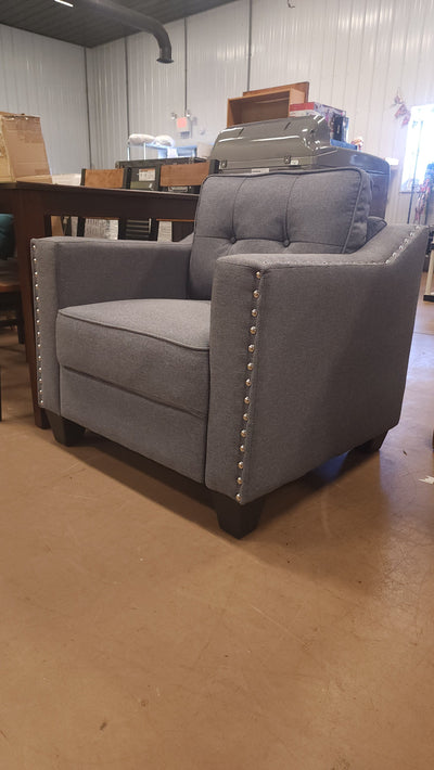 Grey Fabric Beveled Accent Armchair! 

-Brand new and assembled