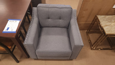Grey Fabric Beveled Accent Armchair! 

-Brand new and assembled