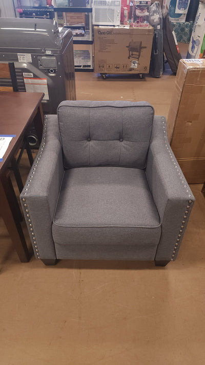 Grey Fabric Beveled Accent Armchair! 

-Brand new and assembled
